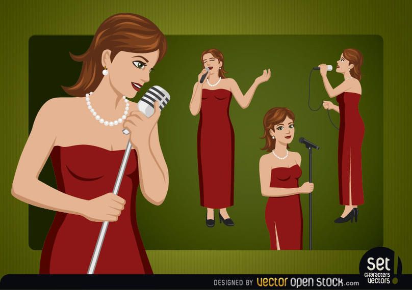 Female Singer Cartoon Character Female Singer Cartoon Character