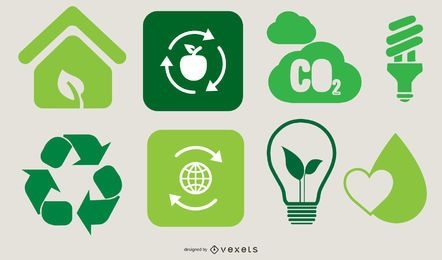 Conjunto de diseño ecológico Go Green