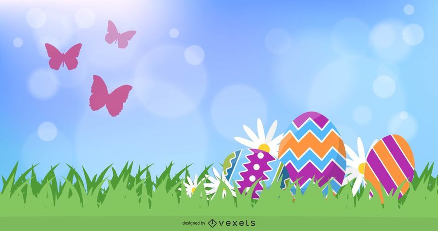 Banner Natural Fresco Con Huevos De Pascua Banner Natural Fresco Con Huevos De Pascua