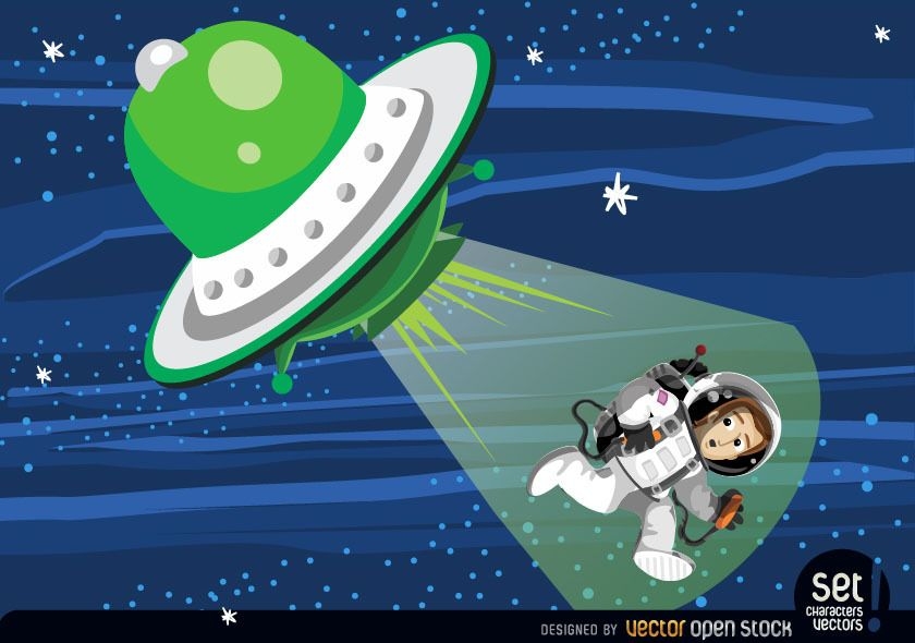 Astronaut abduction from flying saucer 