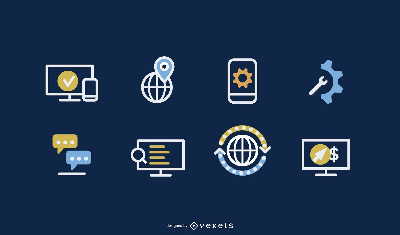 Outlined Web Designing Icons Pack
