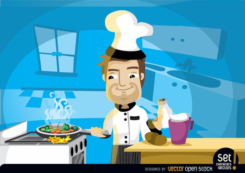 Chef de cozinha na cozinha Chef de cozinha na cozinha