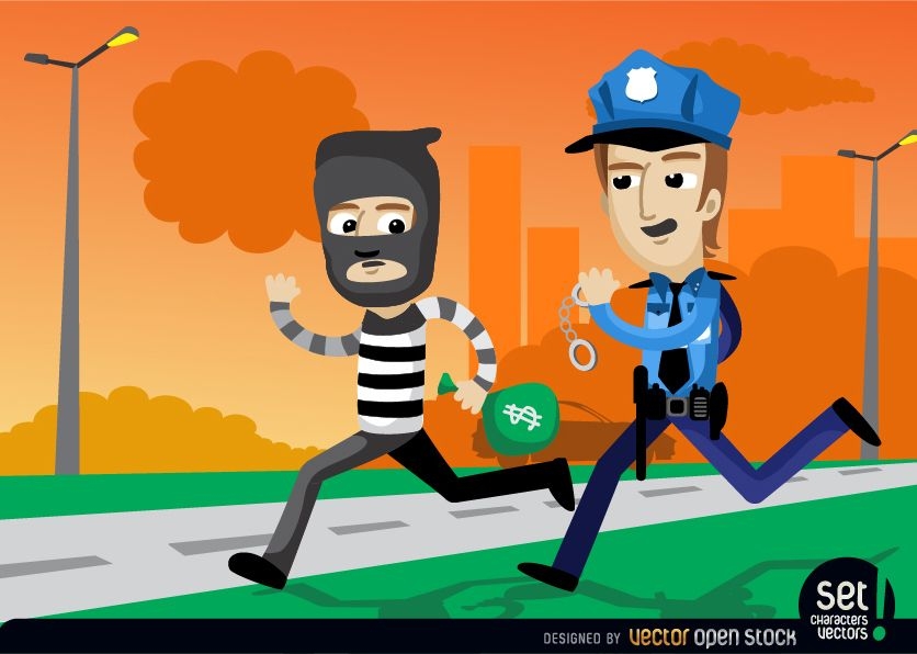 Polizisten fangen einen Bankr?uber
