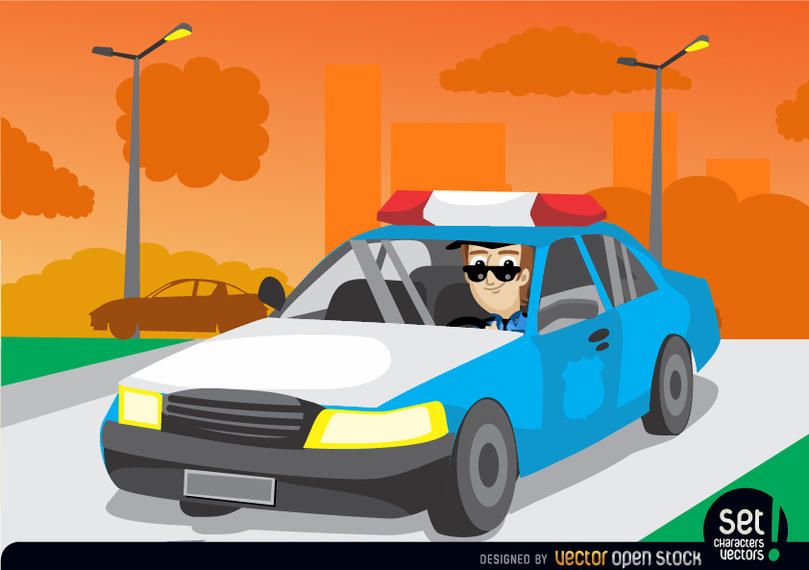 Patrol Car in the City Patrol Car in the City