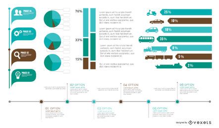 Paquete de elementos de infografía colorida en estilo plano