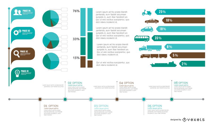 Colorful Infographic Element Pack in Flat Style Colorful Infographic Element Pack in Flat Style