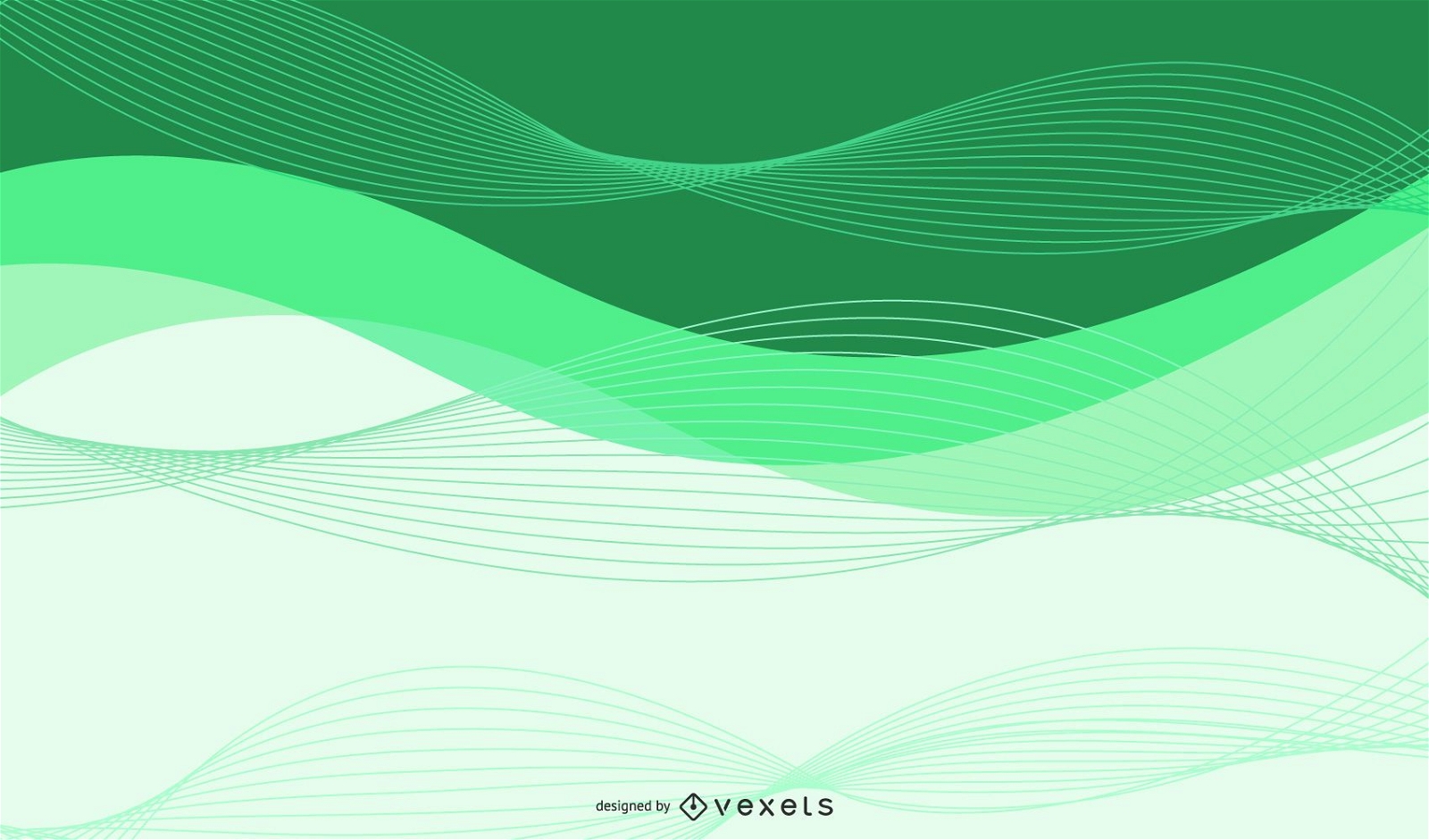 Fondo verde abstracto con líneas espirales