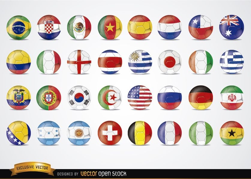 Brasilien 2014 Fu?ball-Weltcup-Flaggen