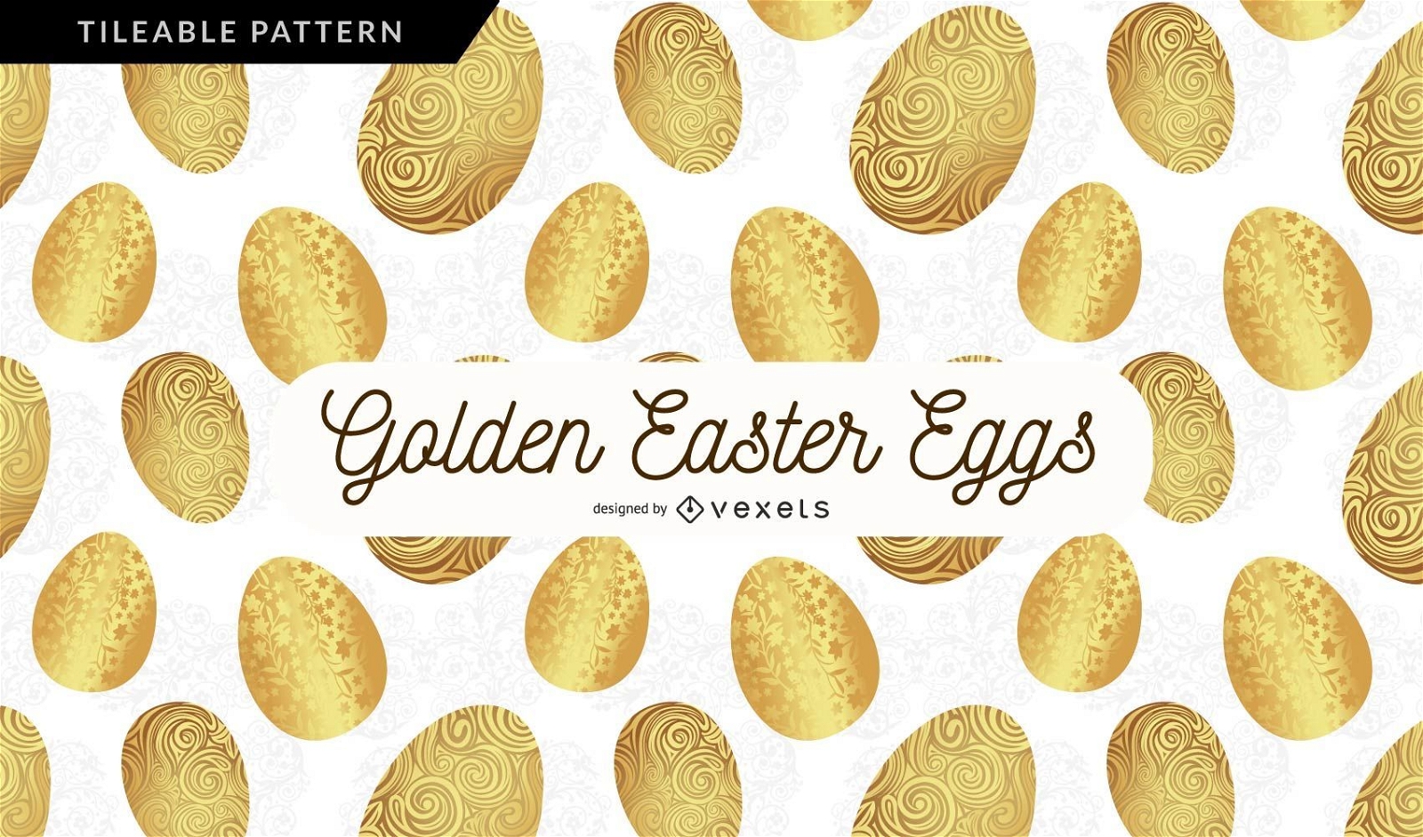 Golden Egg Pattern Background