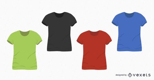 Conjunto en blanco de diseño de camiseta