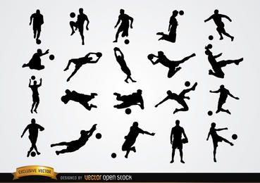 20 siluetas de jugadores de fútbol