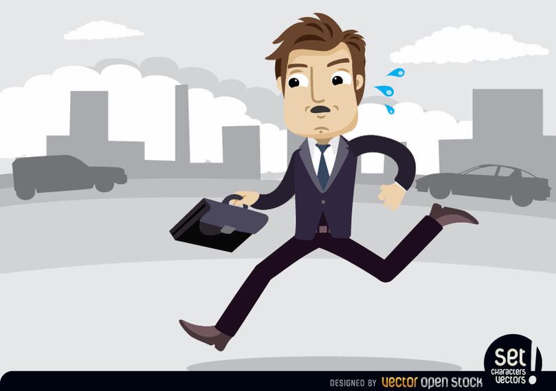 Executive with briefcase in a hurry Executive with briefcase in a hurry