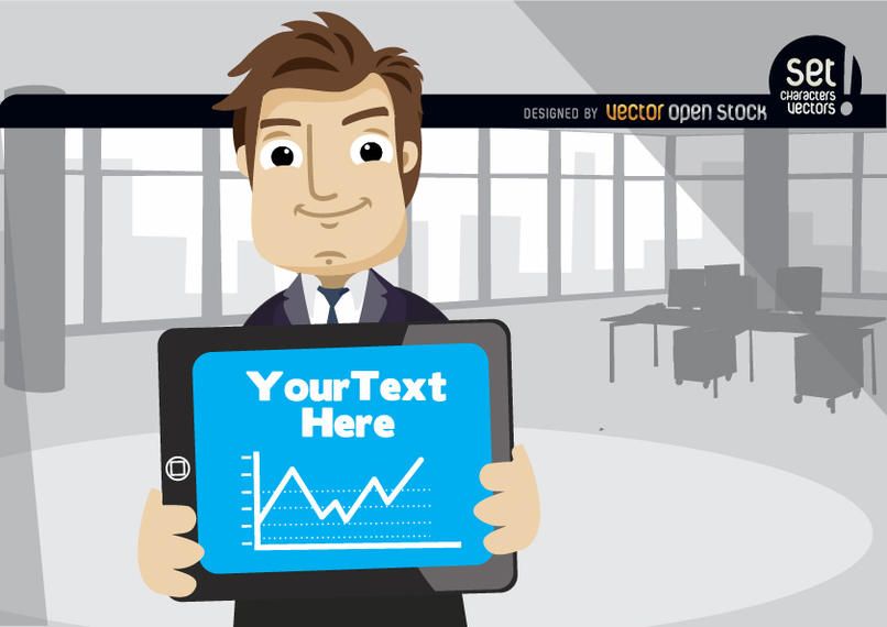 Executive showing chart in tablet Executive showing chart in tablet