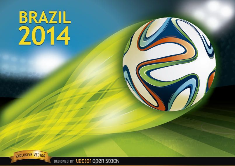 Brazil 2014 ball thrown in stadium Brazil 2014 ball thrown in stadium