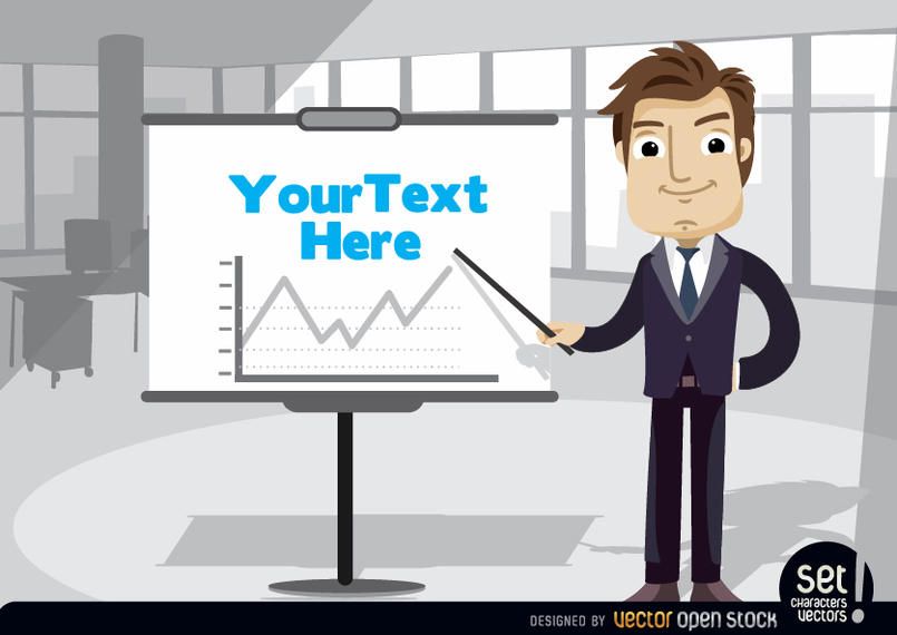Businessman with blank screen Businessman with blank screen