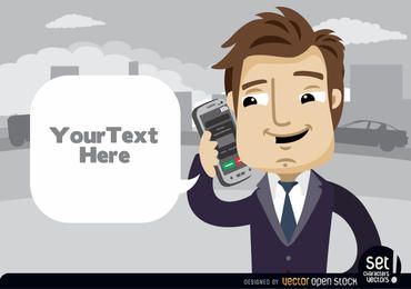 Executive talking by cell phone text cloud Executive talking by cell phone text cloud