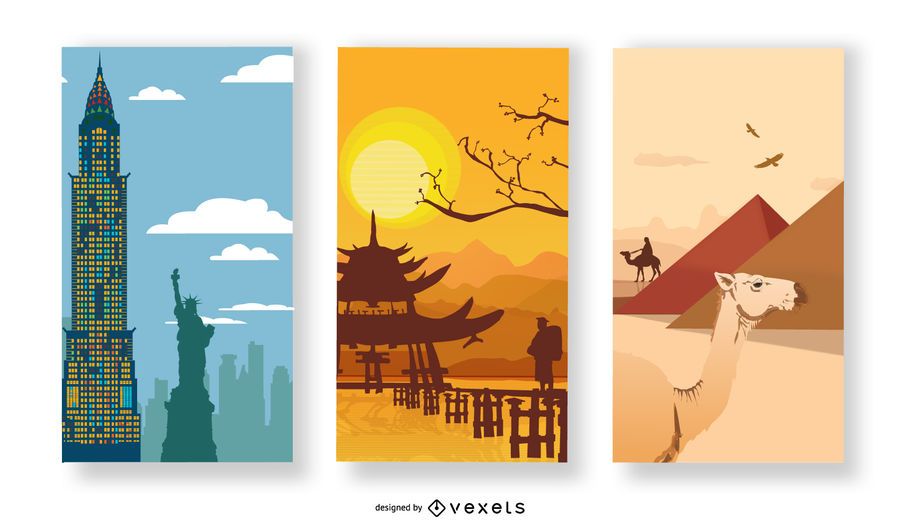 New York Chinese Wall and Egyptian Landscape New York Chinese Wall and Egyptian Landscape