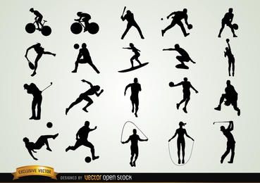 Satz Sport Silhouetten