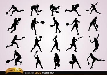 Tennisspielerin Mädchen Silhouette Pack