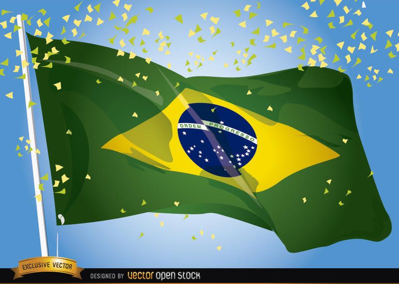 Celebração de ondulação do Brasil 2014 bandeira Celebração de ondulação do Brasil 2014 bandeira