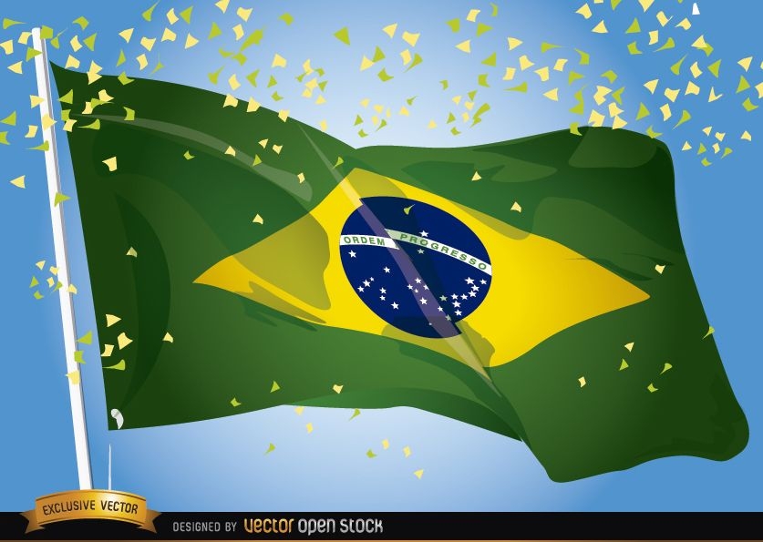 Brasilien 2014 Fahnenschwingen Feier