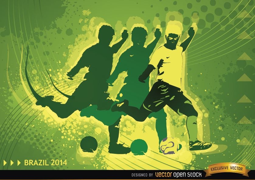 Fu?ballspieler im Hintergrund von Brasilien 2014