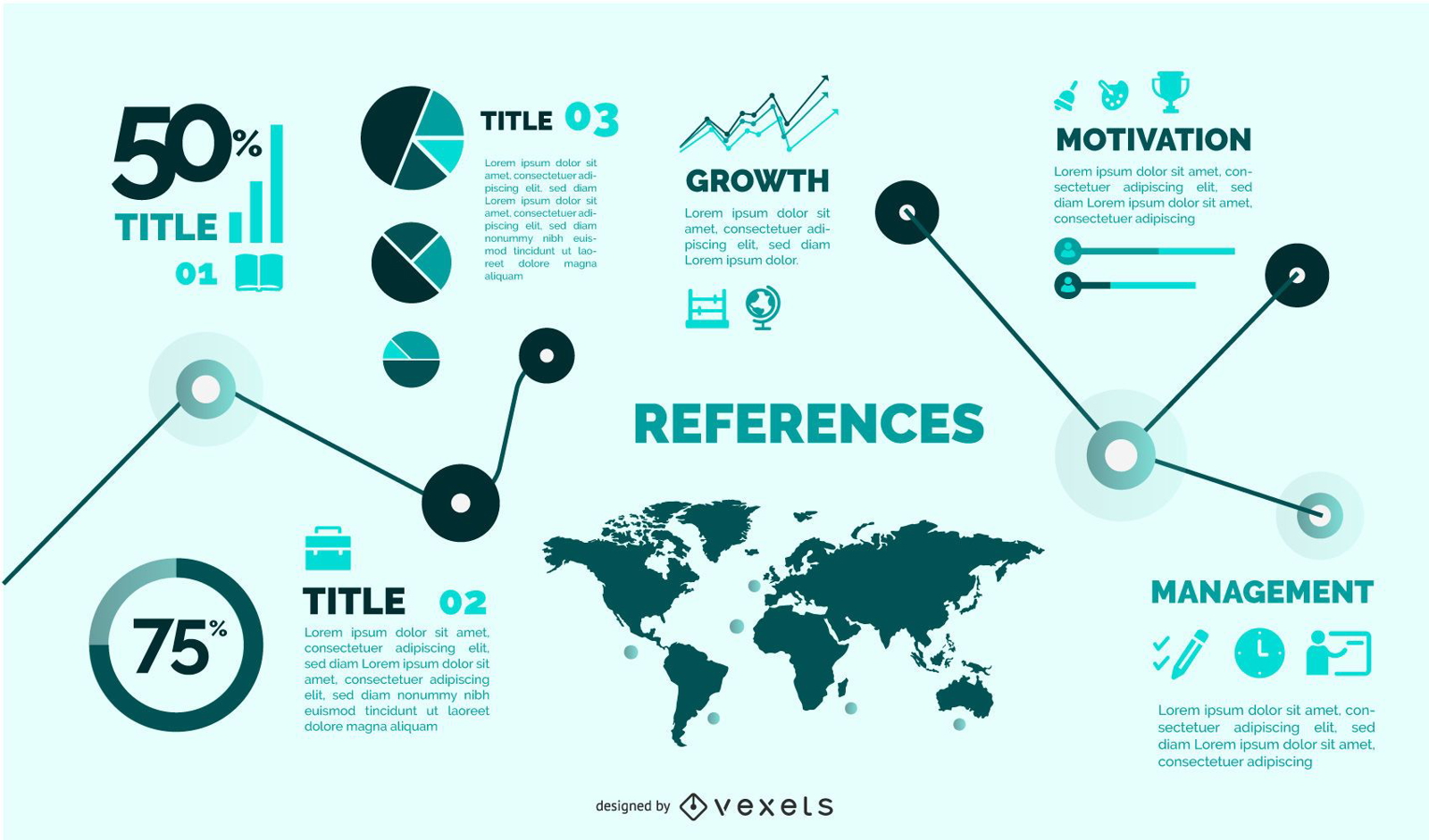 Flat Style Template Infographic Set