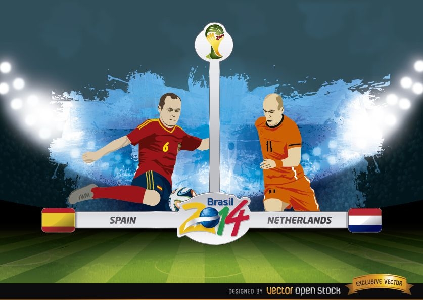 Spanien vs. Niederlande Spiel Brasilien 2014
