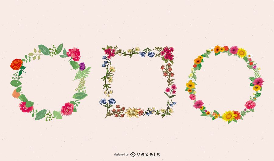 Elliptical Floral Frame Template Elliptical Floral Frame Template