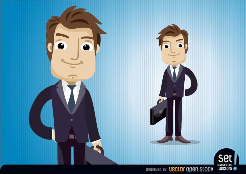 Executive character with briefcase Executive character with briefcase