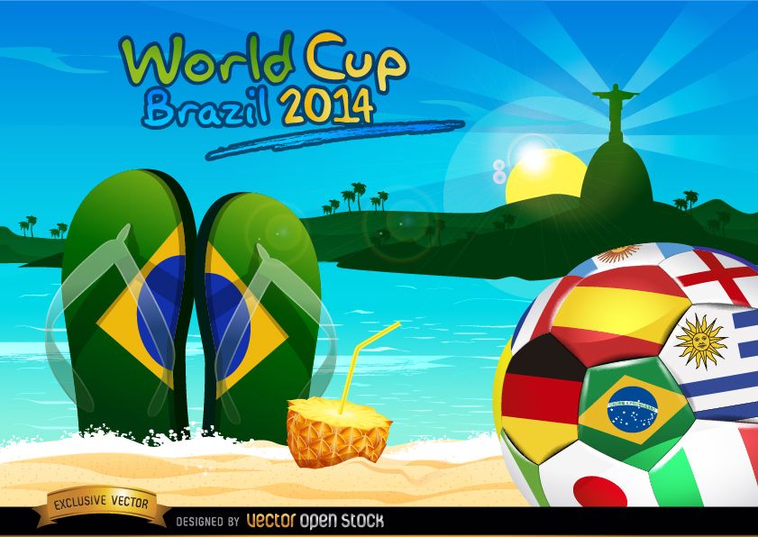 Balón de Brasil 2014 en la playa de Río