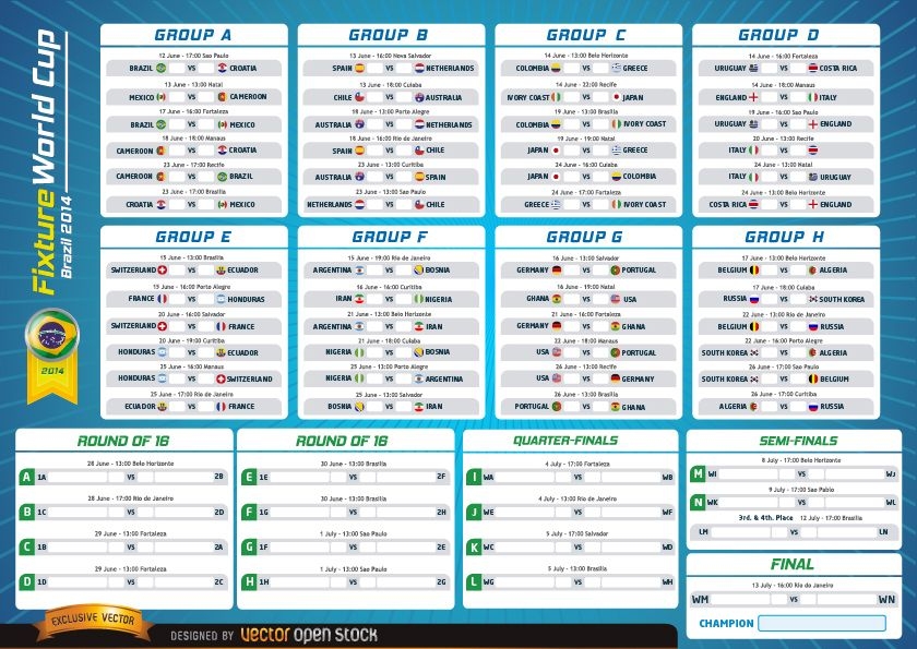 Fixture World Cup Brazil 2014