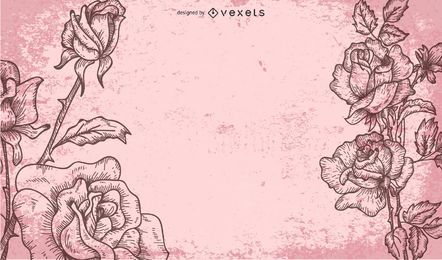 Retro grungy Hintergrund mit Rosen Retro grungy Hintergrund mit Rosen
