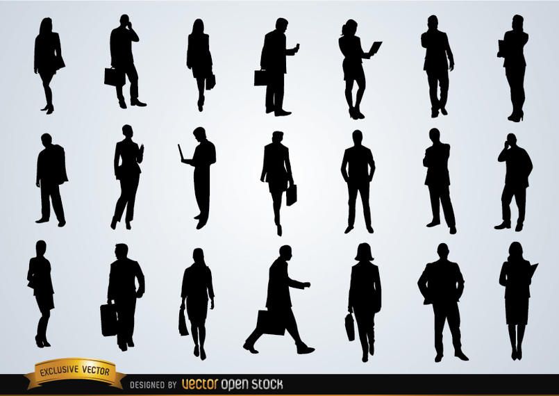 Business people silhouettes Business people silhouettes