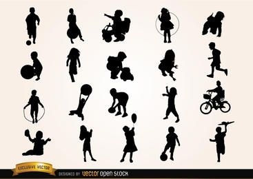 Kids playing Silhouettes