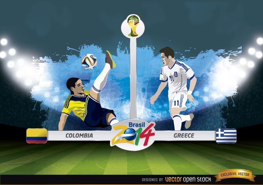 Colômbia x Grécia jogo Brasil 2014