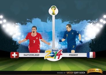 Switzerland vs. France match Brazil 2014