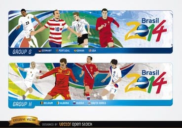 Headers with groups G H Brazil 2014