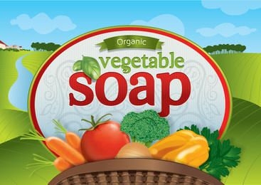 Logotipo de jabón vegetal orgánico