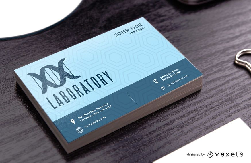 Tarjeta de visita elegante del laboratorio Tarjeta de visita elegante del laboratorio