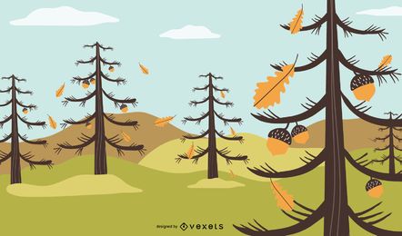 Otoño paisaje castaño