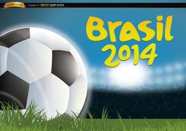 Brasil 2014 Football in grass of field