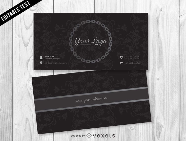 Diseño de tarjeta de visita de joyería oscura Diseño de tarjeta de visita de joyería oscura