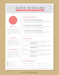 Plantilla de currículum gráfico artista profesional Plantilla de currículum gráfico artista profesional