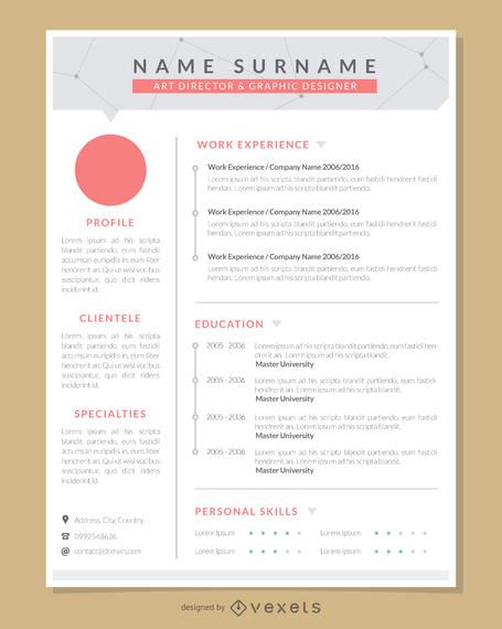 Plantilla del curriculum vitae del artista gráfico - Descargar vector