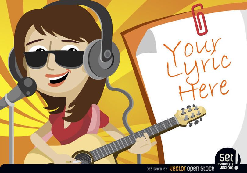 Chica cantando y jugando con letra. Chica cantando y jugando con letra.