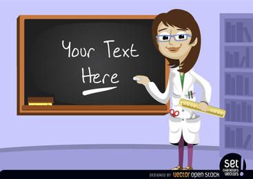 Profesor con pizarra en clase
