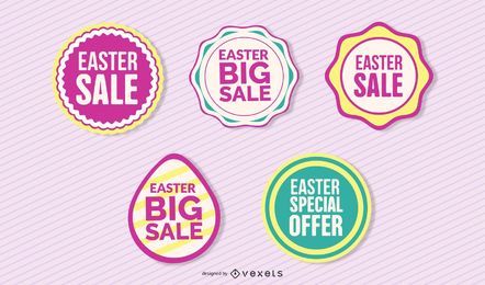 Conjunto de insignias de descuento de Pascua vintage