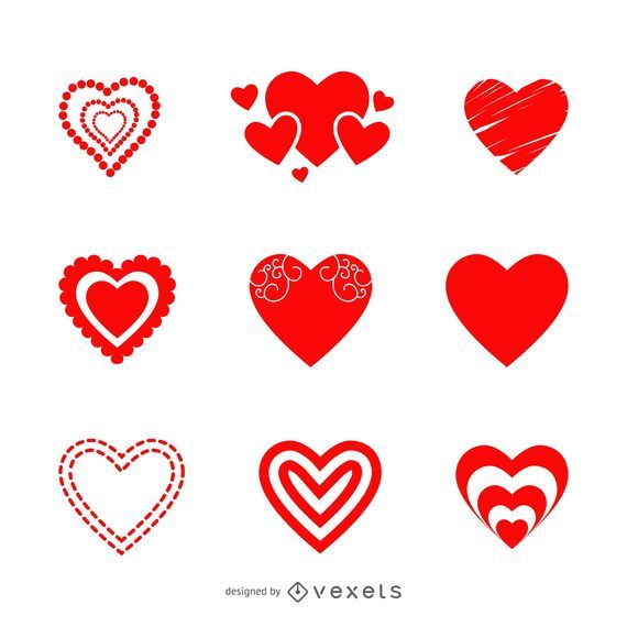 Valentine Heart Icon Set Valentine Heart Icon Set