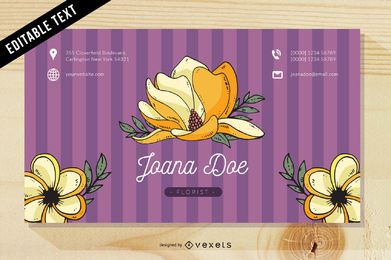 Plantilla de tarjeta de visita floral rosáceo Plantilla de tarjeta de visita floral rosáceo